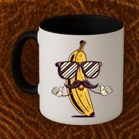 Banana Mustache Sunglasses Face Funny Fruit Cool Banana Gift Coffee Mug thumb 2