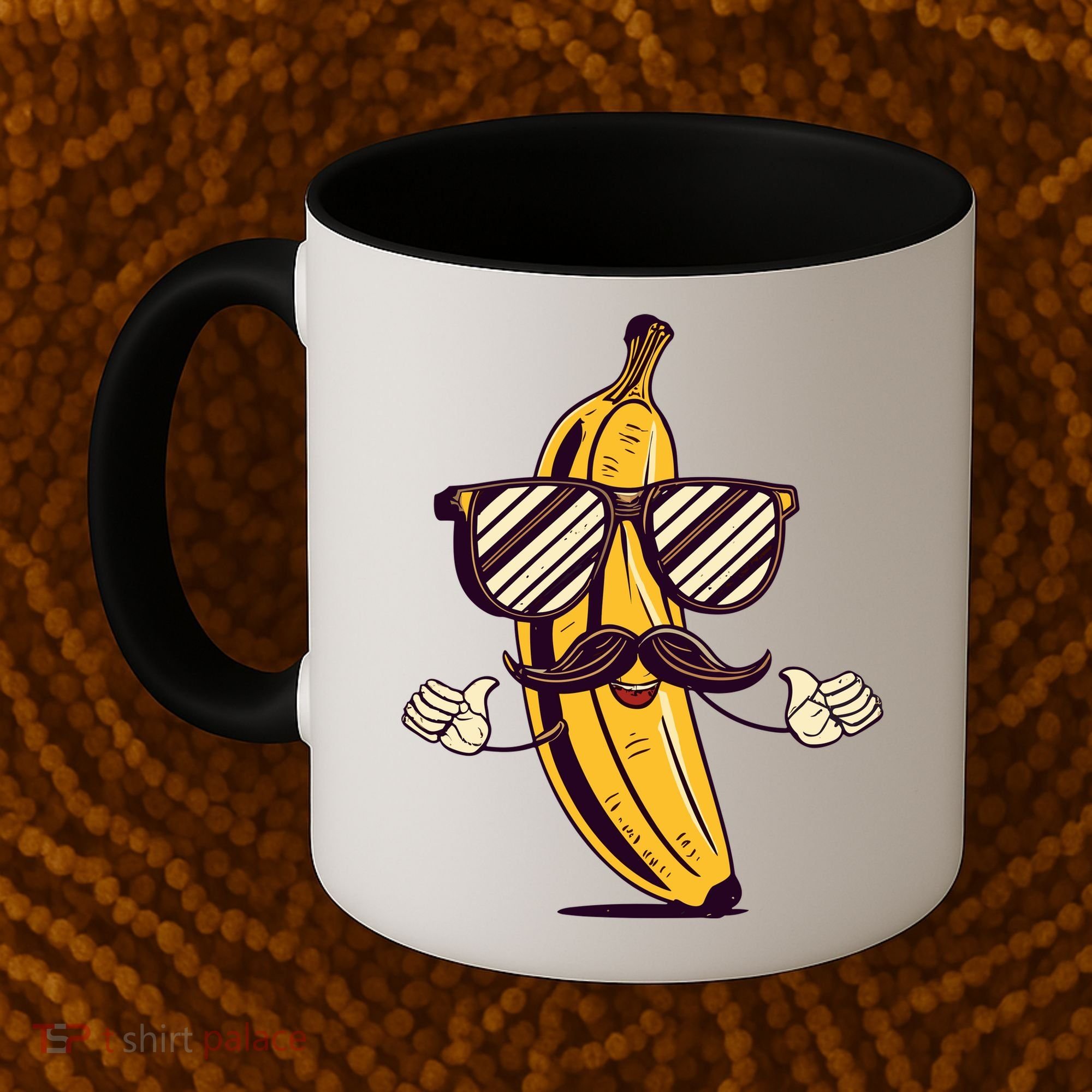 Banana Mustache Sunglasses Face Funny Fruit Cool Banana Gift Coffee Mug