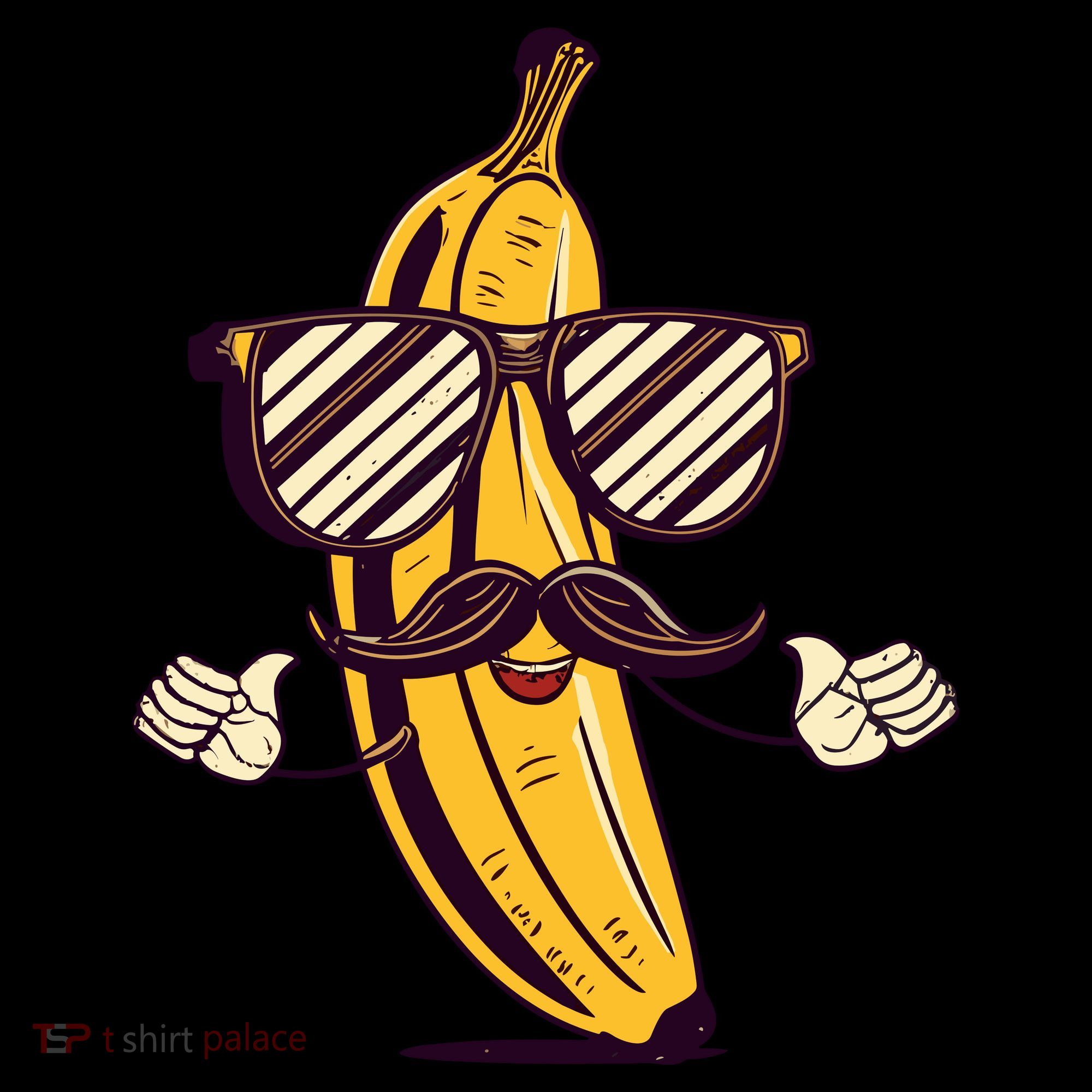 Banana Mustache Sunglasses Face Funny Fruit Cool Banana Gift Women's Hoodie
