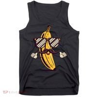 Banana Mustache Sunglasses Face Funny Fruit Cool Banana Gift Tank Top thumb 0