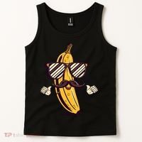 Banana Mustache Sunglasses Face Funny Fruit Cool Banana Gift Tank Top thumb 2