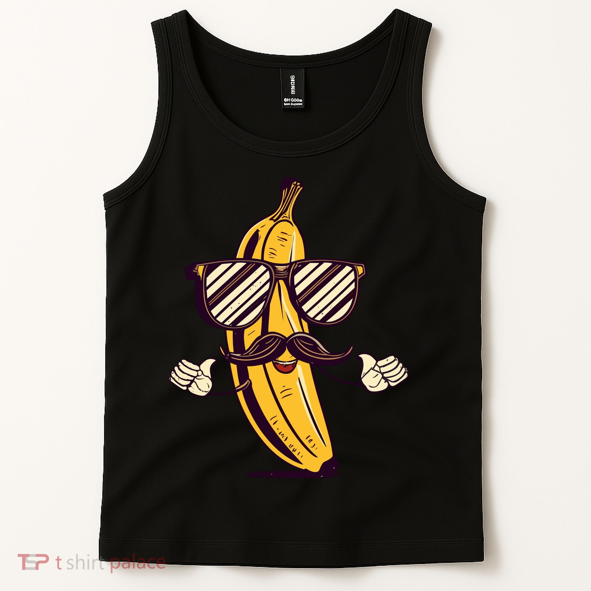 Banana Mustache Sunglasses Face Funny Fruit Cool Banana Gift Tank Top