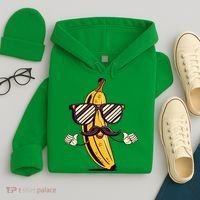 Banana Mustache Sunglasses Face Funny Fruit Cool Banana Gift Hoodie thumb 4