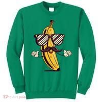 Banana Mustache Sunglasses Face Funny Fruit Cool Banana Gift Sweatshirt thumb 0