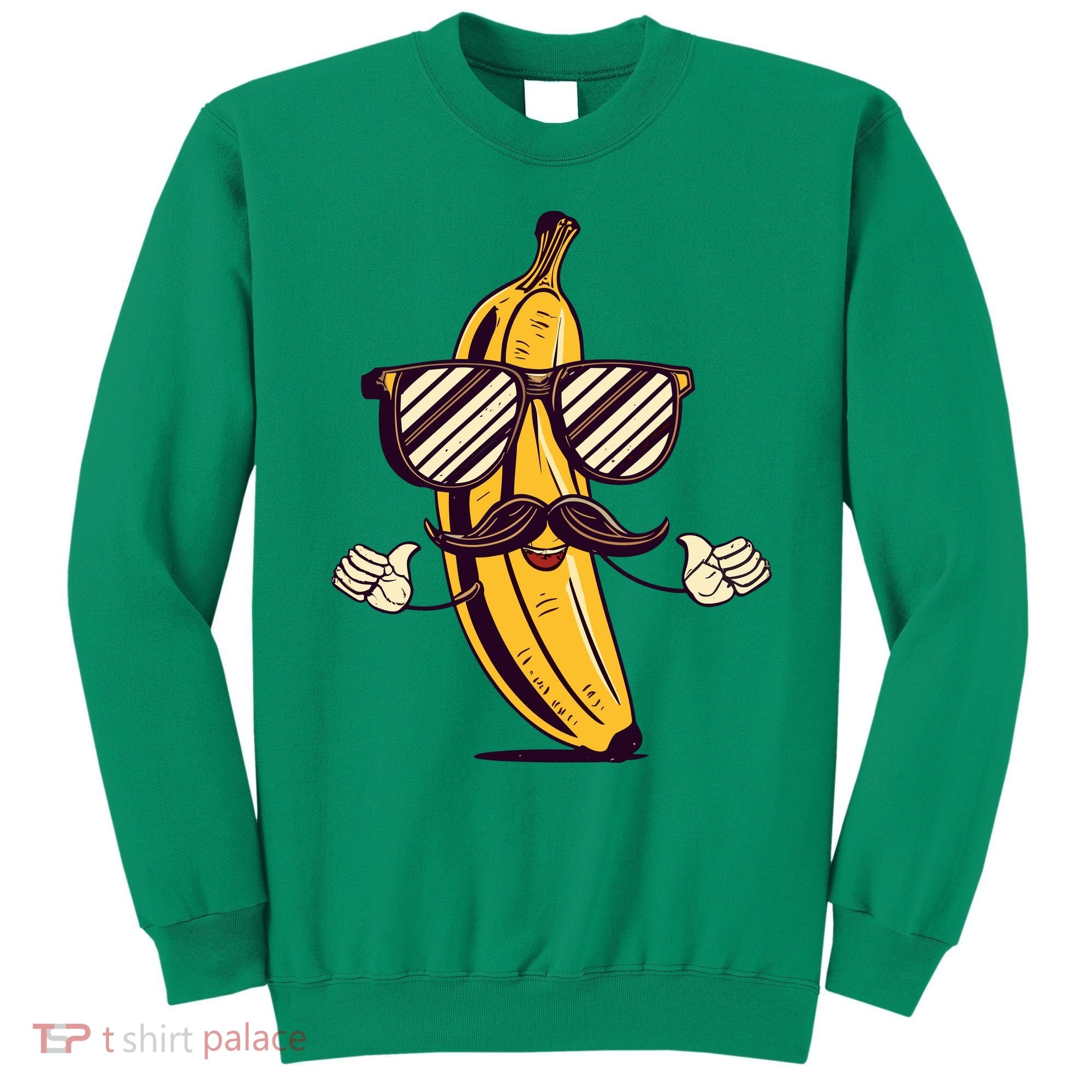 Banana Mustache Sunglasses Face Funny Fruit Cool Banana Gift Sweatshirt