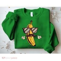 Banana Mustache Sunglasses Face Funny Fruit Cool Banana Gift Sweatshirt thumb 2