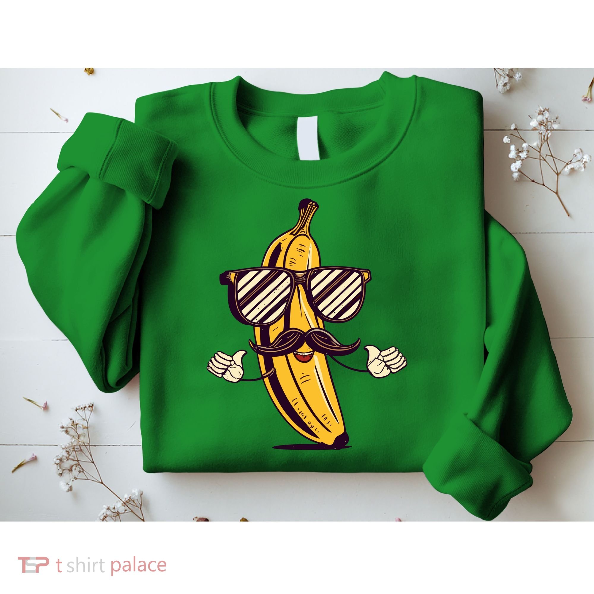 Banana Mustache Sunglasses Face Funny Fruit Cool Banana Gift Sweatshirt