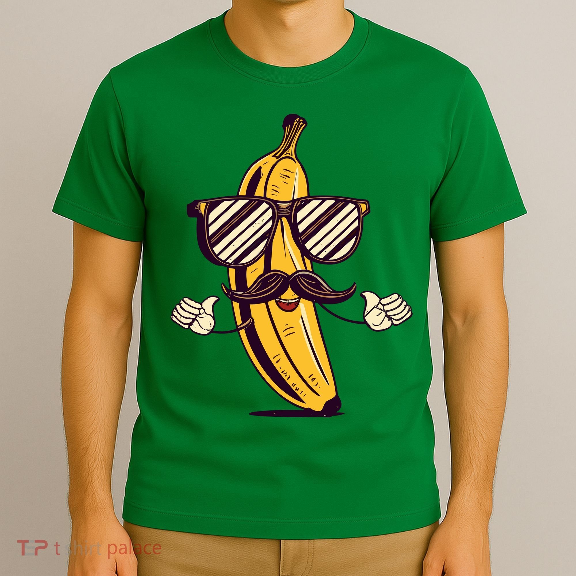 Banana Mustache Sunglasses Face Funny Fruit Cool Banana Gift T-Shirt