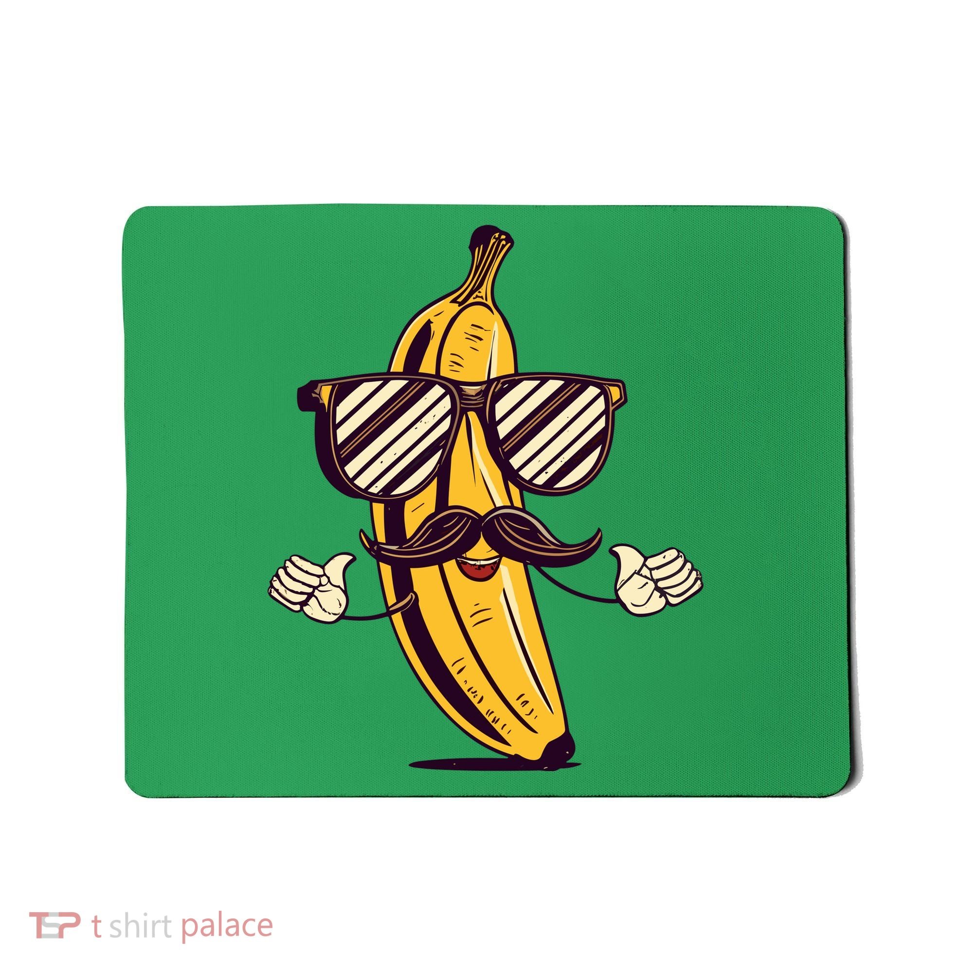 Banana Mustache Sunglasses Face Funny Fruit Cool Banana Gift Mousepad