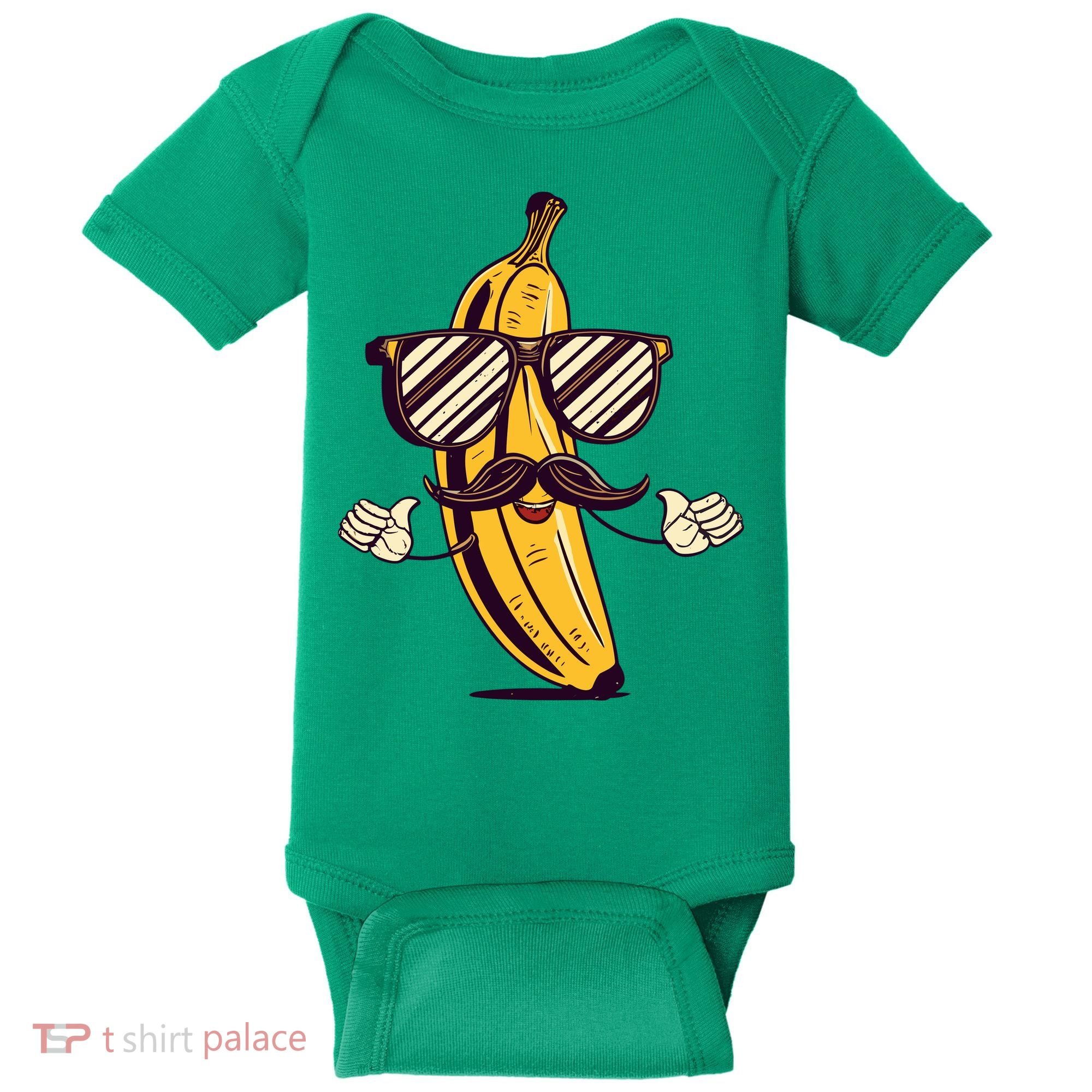 Banana Mustache Sunglasses Face Funny Fruit Cool Banana Gift Baby Bodysuit