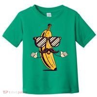 Banana Mustache Sunglasses Face Funny Fruit Cool Banana Gift Toddler T-Shirt thumb 0