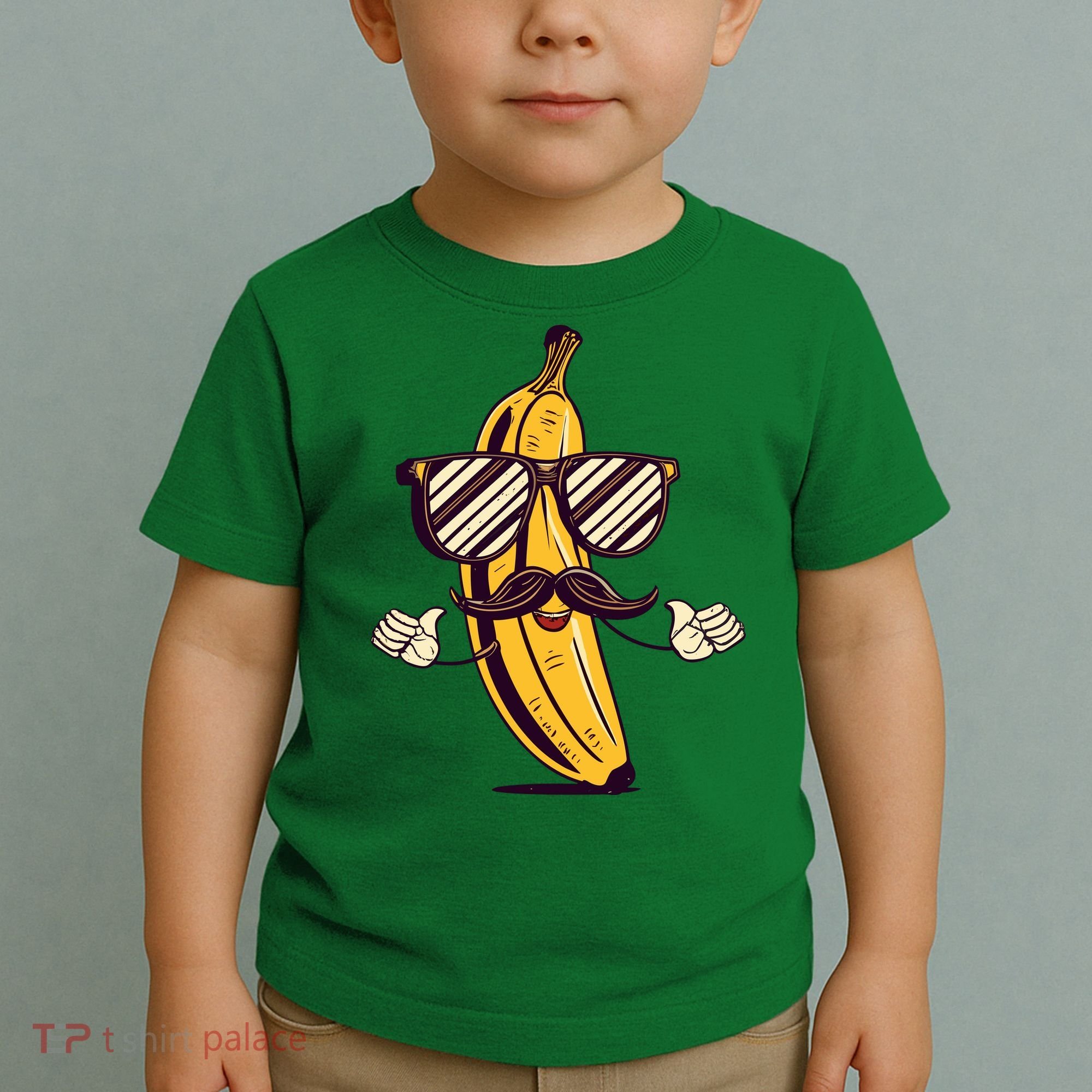 Banana Mustache Sunglasses Face Funny Fruit Cool Banana Gift Toddler T-Shirt