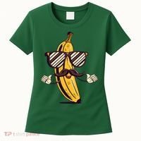Banana Mustache Sunglasses Face Funny Fruit Cool Banana Gift Women's T-Shirt thumb 0