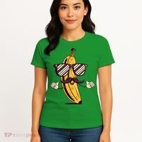 Banana Mustache Sunglasses Face Funny Fruit Cool Banana Gift Women's T-Shirt thumb 4