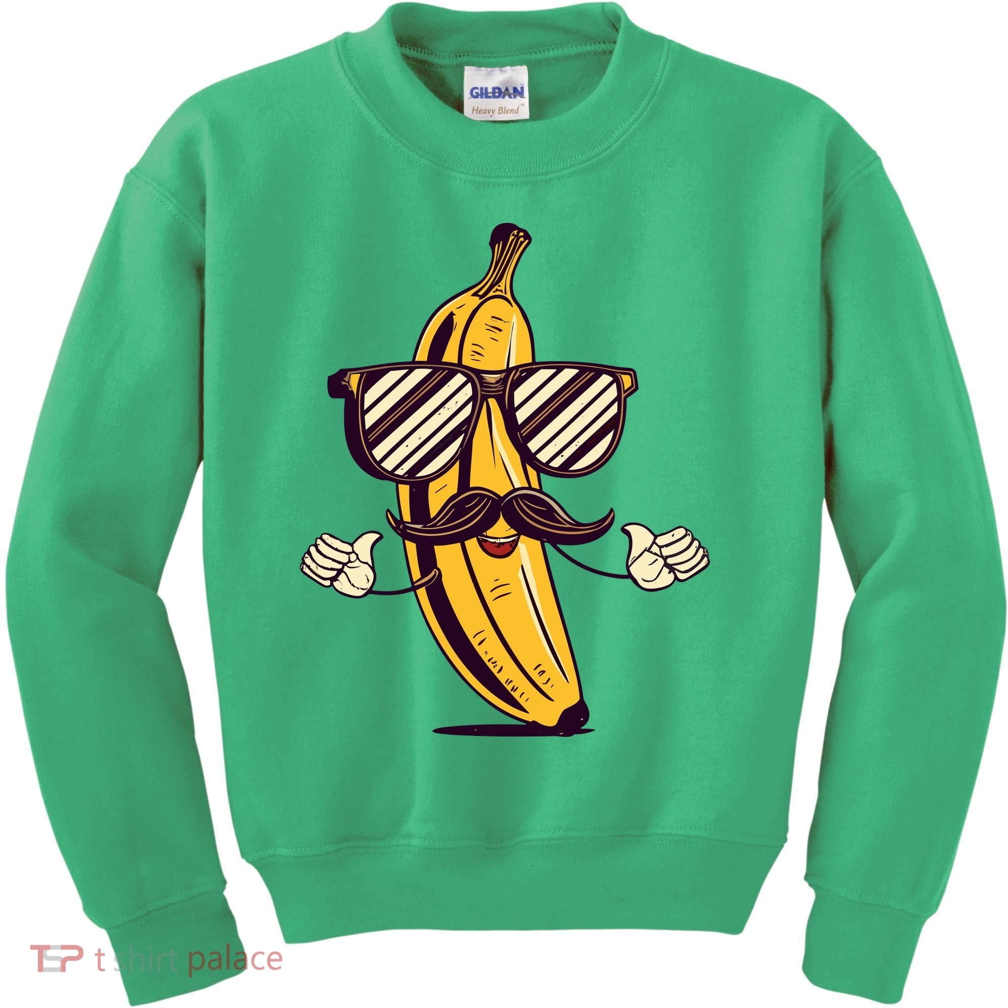 Banana Mustache Sunglasses Face Funny Fruit Cool Banana Gift Kids Sweatshirt