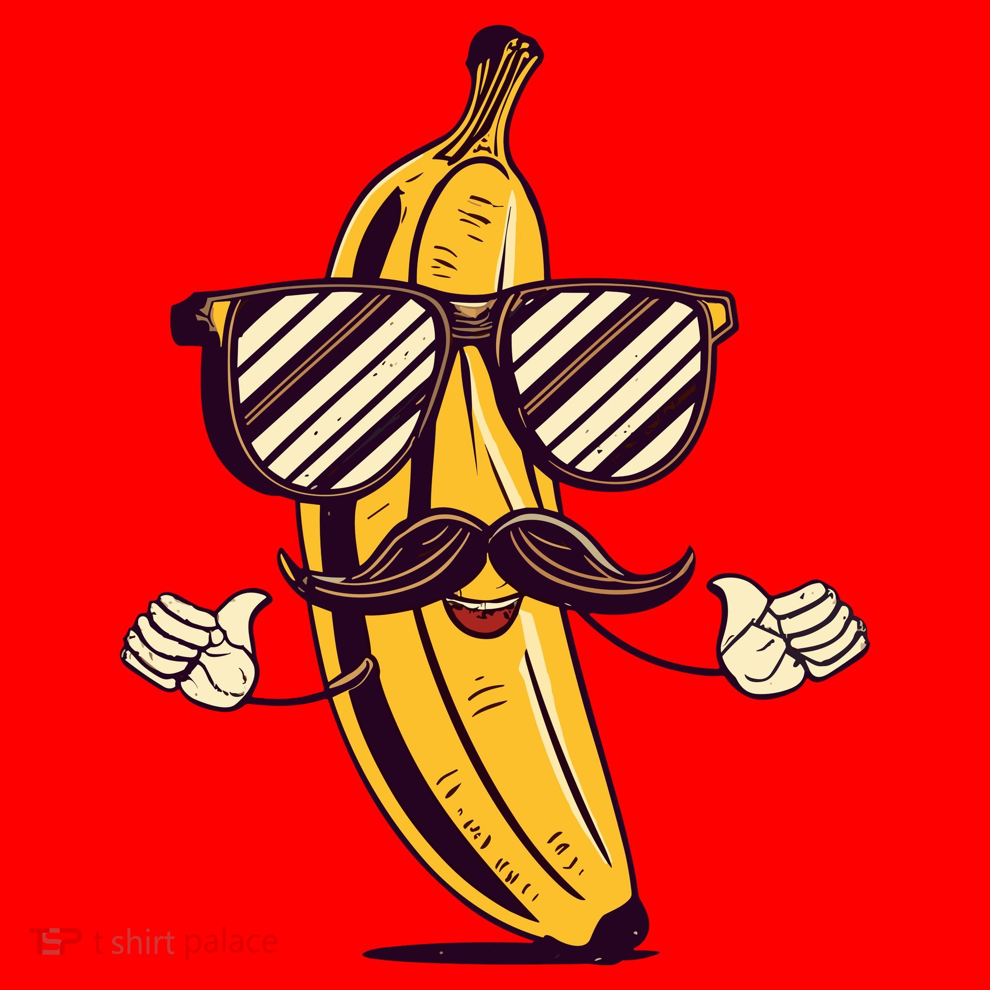 Banana Mustache Sunglasses Face Funny Fruit Cool Banana Gift Santa Hat