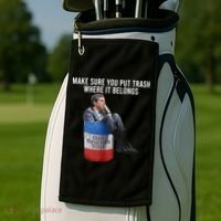 Beto Make Sure You Put Trash Where It Belongs Golf Towel thumb 2