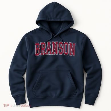 Branson Missouri Souvenir Varsity Style Red Text Hoodie