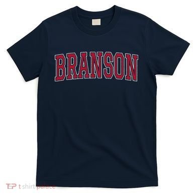 Branson Missouri Souvenir Varsity Style Red Text T-Shirt