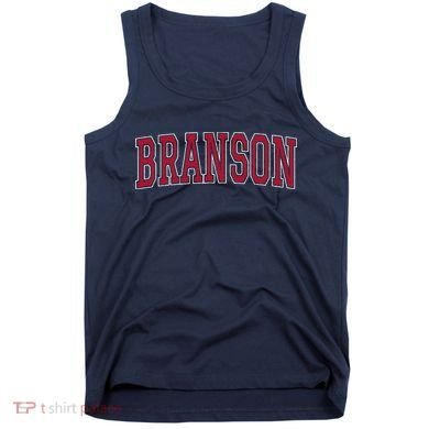 Branson Missouri Souvenir Varsity Style Red Text Tank Top