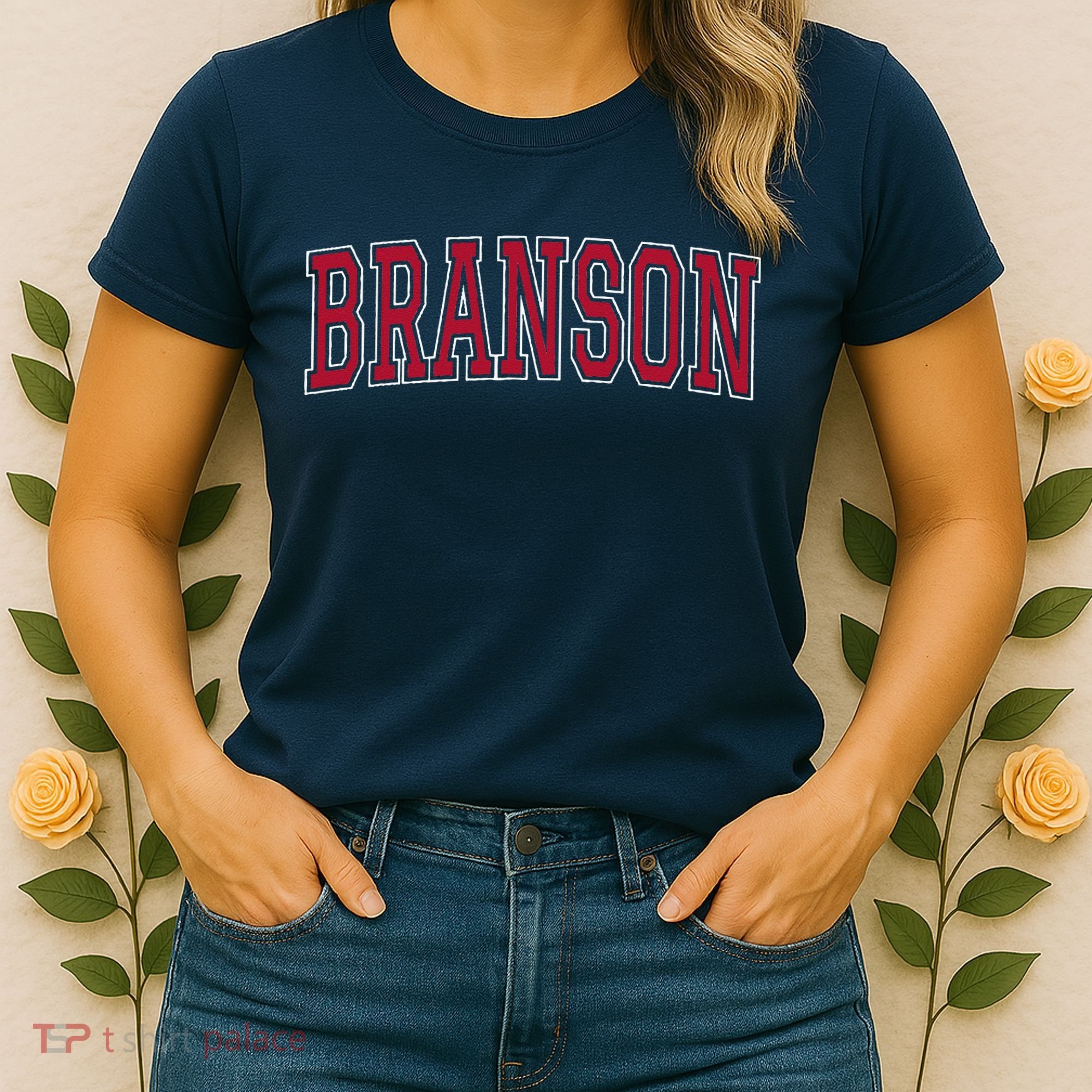 Branson Missouri Souvenir Varsity Style Red Text Women's T-Shirt