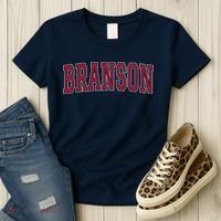 Branson Missouri Souvenir Varsity Style Red Text Women's T-Shirt thumb 3