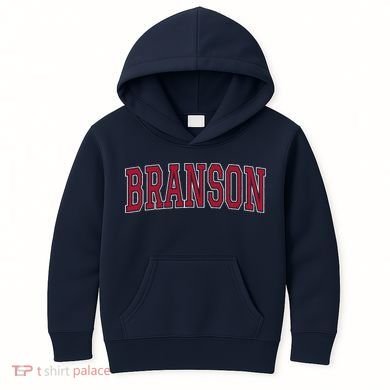 Branson Missouri Souvenir Varsity Style Red Text Kids Hoodie