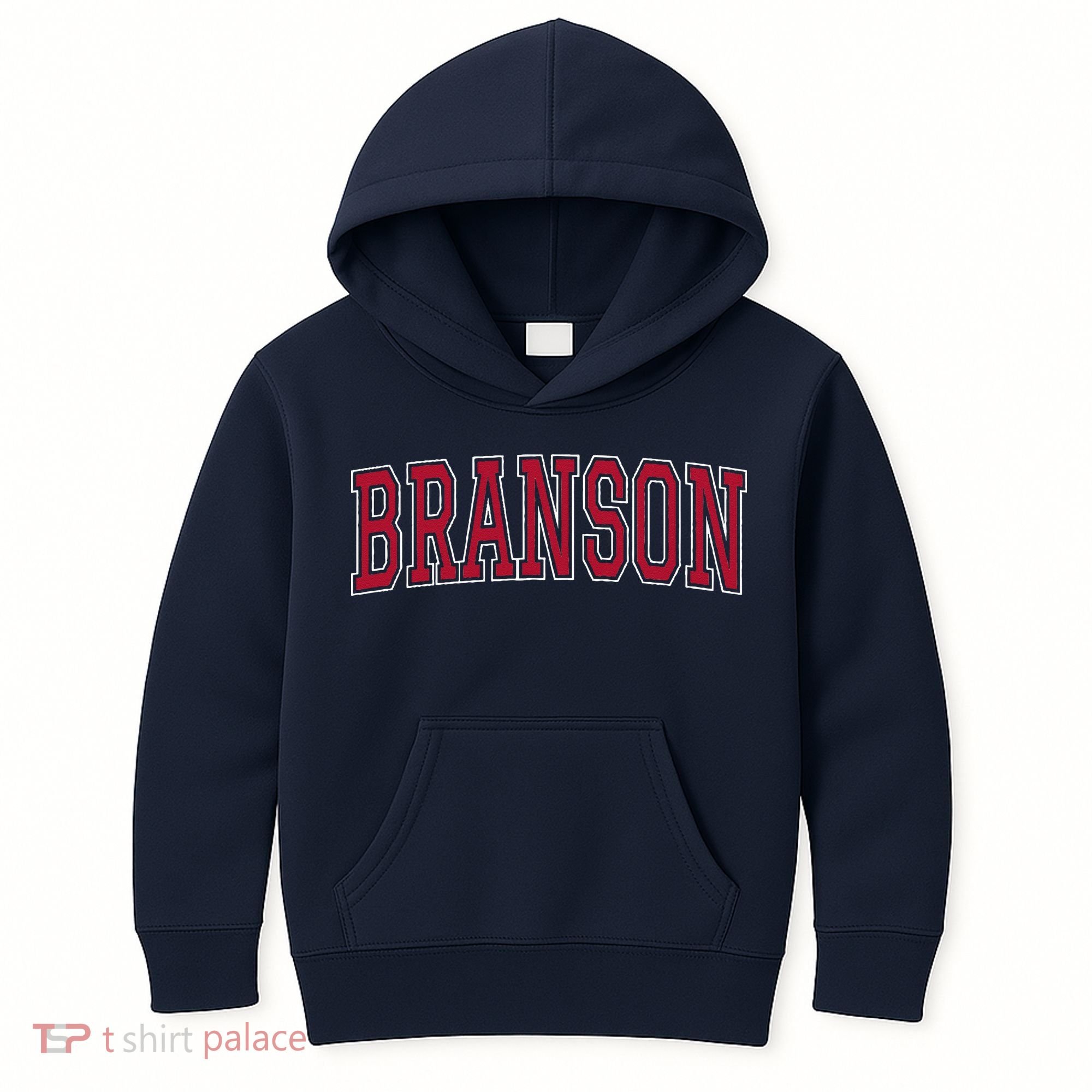 Branson Missouri Souvenir Varsity Style Red Text Kids Hoodie