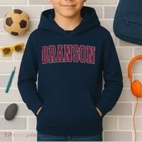 Branson Missouri Souvenir Varsity Style Red Text Kids Hoodie thumb 2