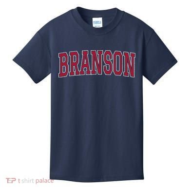 Branson Missouri Souvenir Varsity Style Red Text Kids T-Shirt
