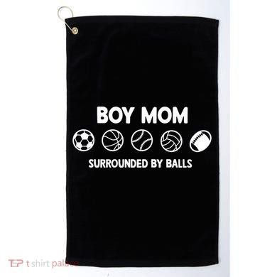 Boy Mom Surrounded By Balls Meaningful Gift Golf Towel