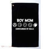 Boy Mom Surrounded By Balls Meaningful Gift Golf Towel thumb 0