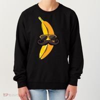 Banana Mustache Sunglasses Face Funny Fruit Cool Banana Gift Women's Sweatshirt thumb 0
