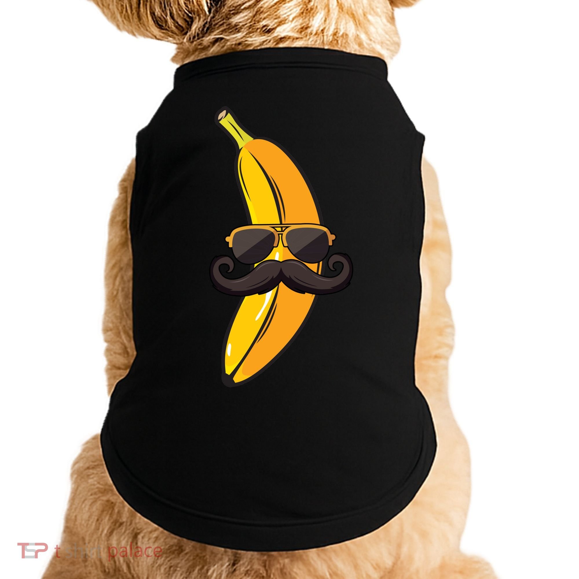 Banana Mustache Sunglasses Face Funny Fruit Cool Banana Gift Doggie Tank