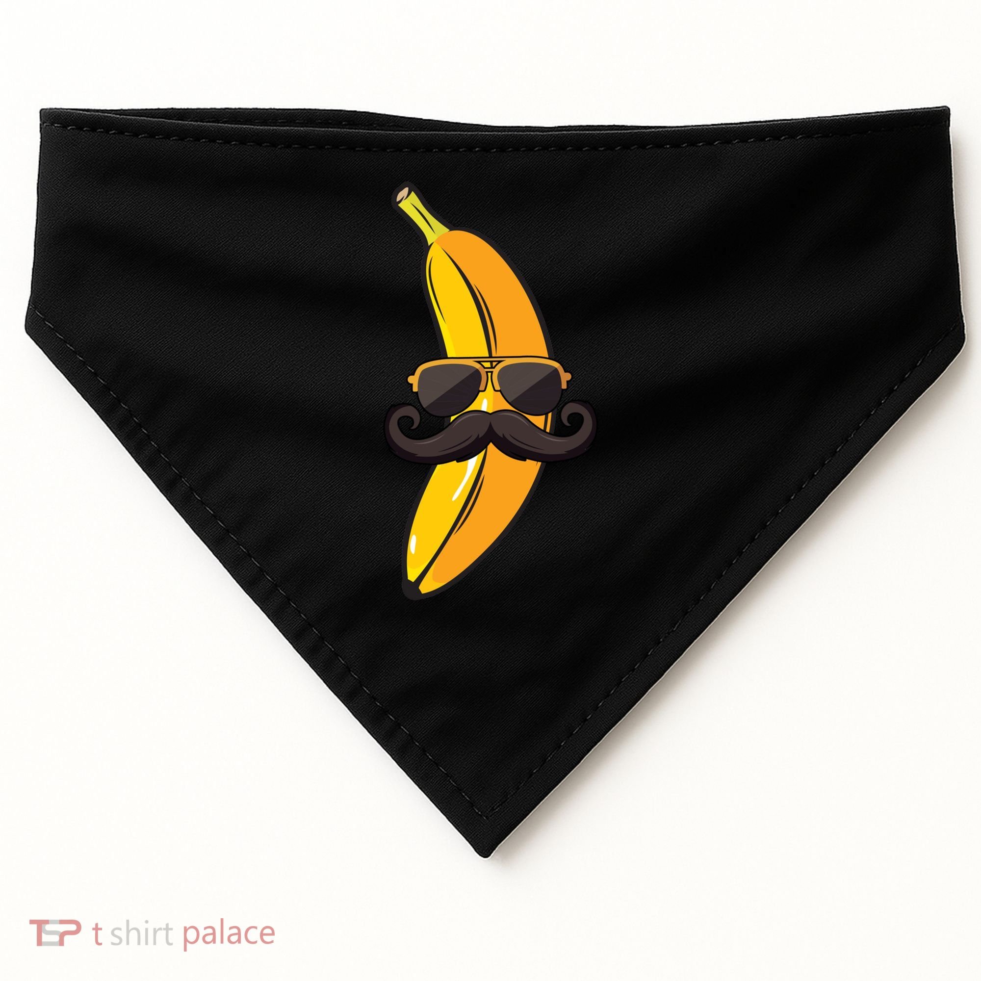 Banana Mustache Sunglasses Face Funny Fruit Cool Banana Gift USA-Made Doggie Bandana