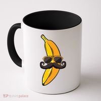Banana Mustache Sunglasses Face Funny Fruit Cool Banana Gift Coffee Mug thumb 0