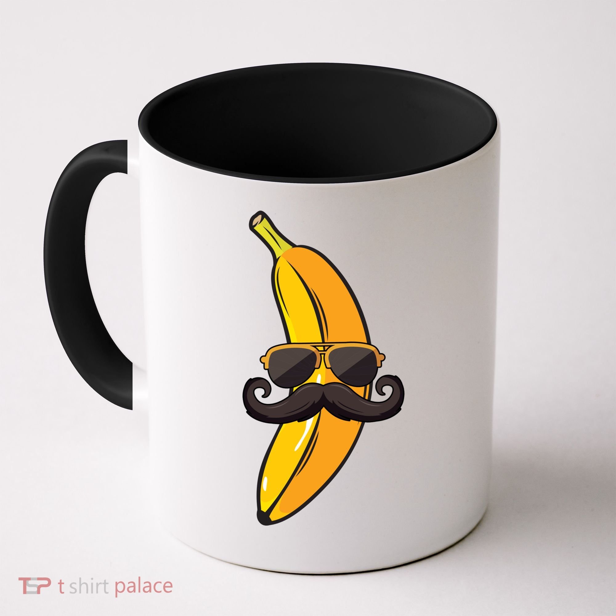 Banana Mustache Sunglasses Face Funny Fruit Cool Banana Gift Coffee Mug