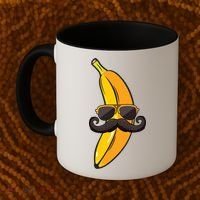 Banana Mustache Sunglasses Face Funny Fruit Cool Banana Gift Coffee Mug thumb 2
