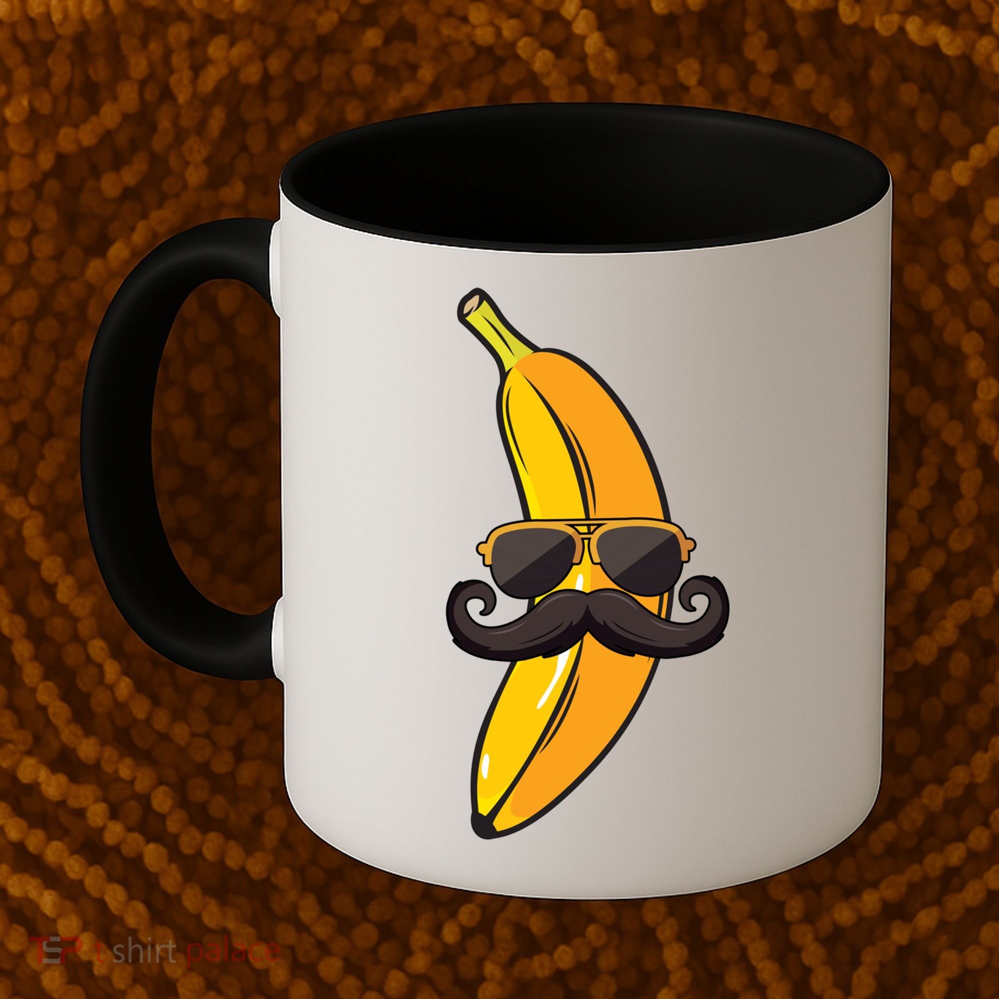 Banana Mustache Sunglasses Face Funny Fruit Cool Banana Gift Coffee Mug