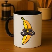 Banana Mustache Sunglasses Face Funny Fruit Cool Banana Gift Coffee Mug thumb 4