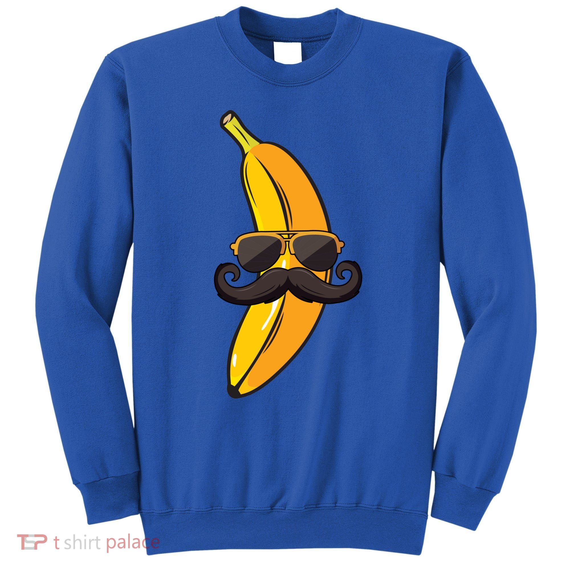 Banana Mustache Sunglasses Face Funny Fruit Cool Banana Gift Sweatshirt