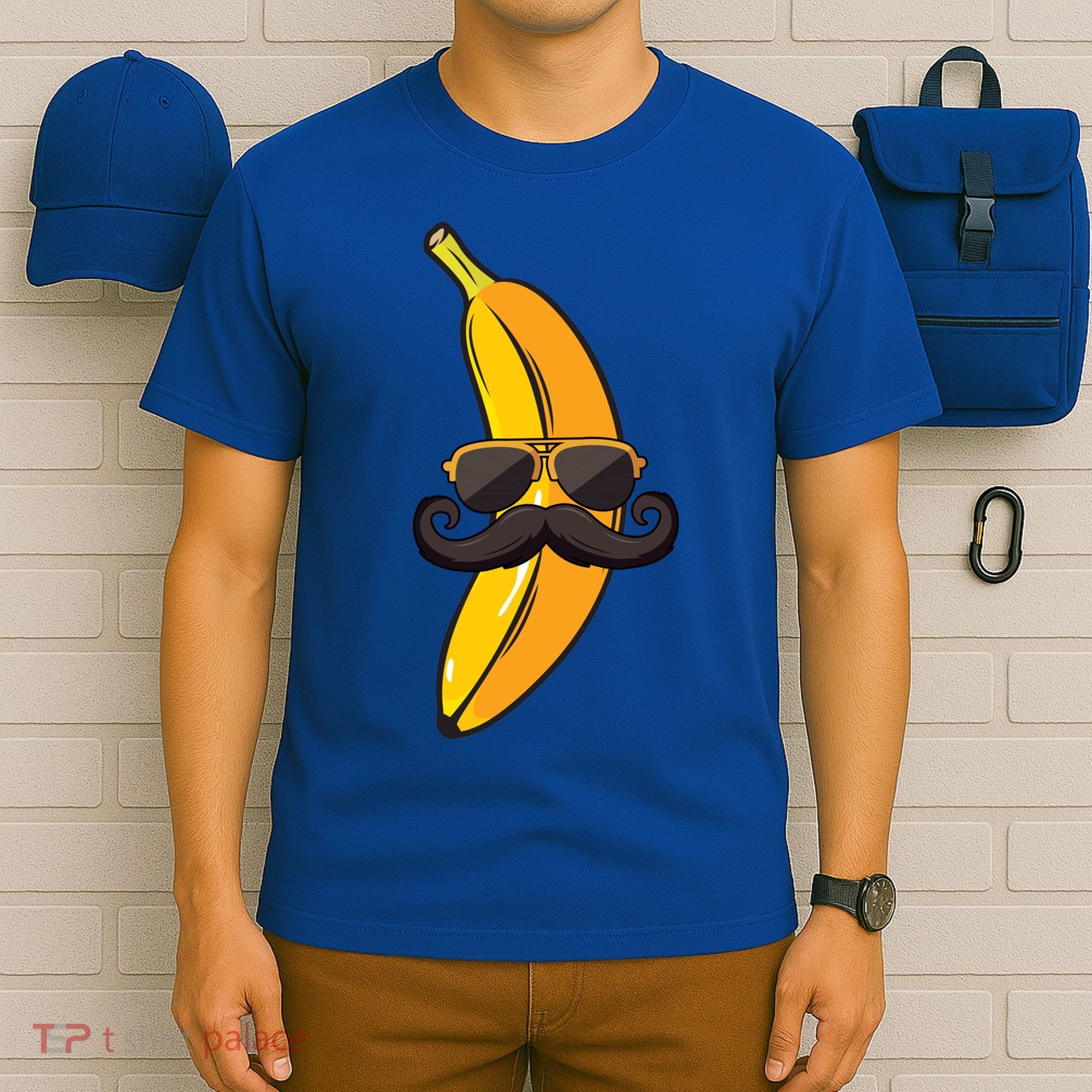 Banana Mustache Sunglasses Face Funny Fruit Cool Banana Gift T-Shirt