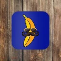 Banana Mustache Sunglasses Face Funny Fruit Cool Banana Gift Coaster thumb 0