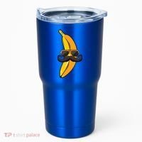 Banana Mustache Sunglasses Face Funny Fruit Cool Banana Gift Tumbler thumb 0