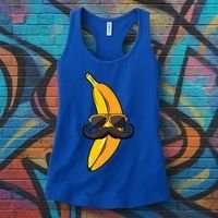Banana Mustache Sunglasses Face Funny Fruit Cool Banana Gift Women's Tank Top thumb 3