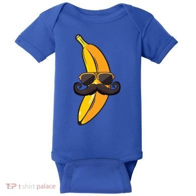 Banana Mustache Sunglasses Face Funny Fruit Cool Banana Gift Baby Bodysuit