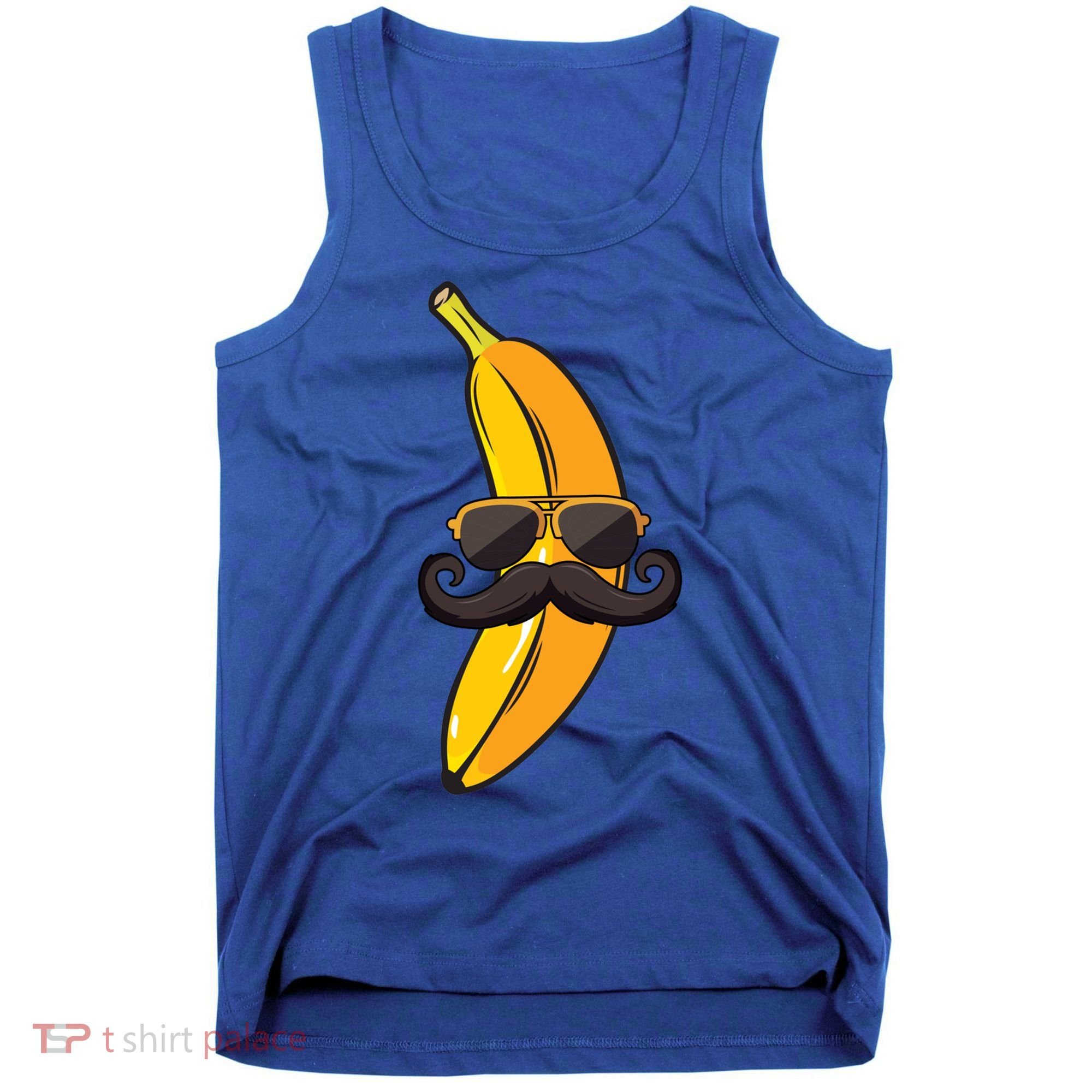 Banana Mustache Sunglasses Face Funny Fruit Cool Banana Gift Tank Top