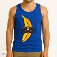 Banana Mustache Sunglasses Face Funny Fruit Cool Banana Gift Tank Top thumb 3