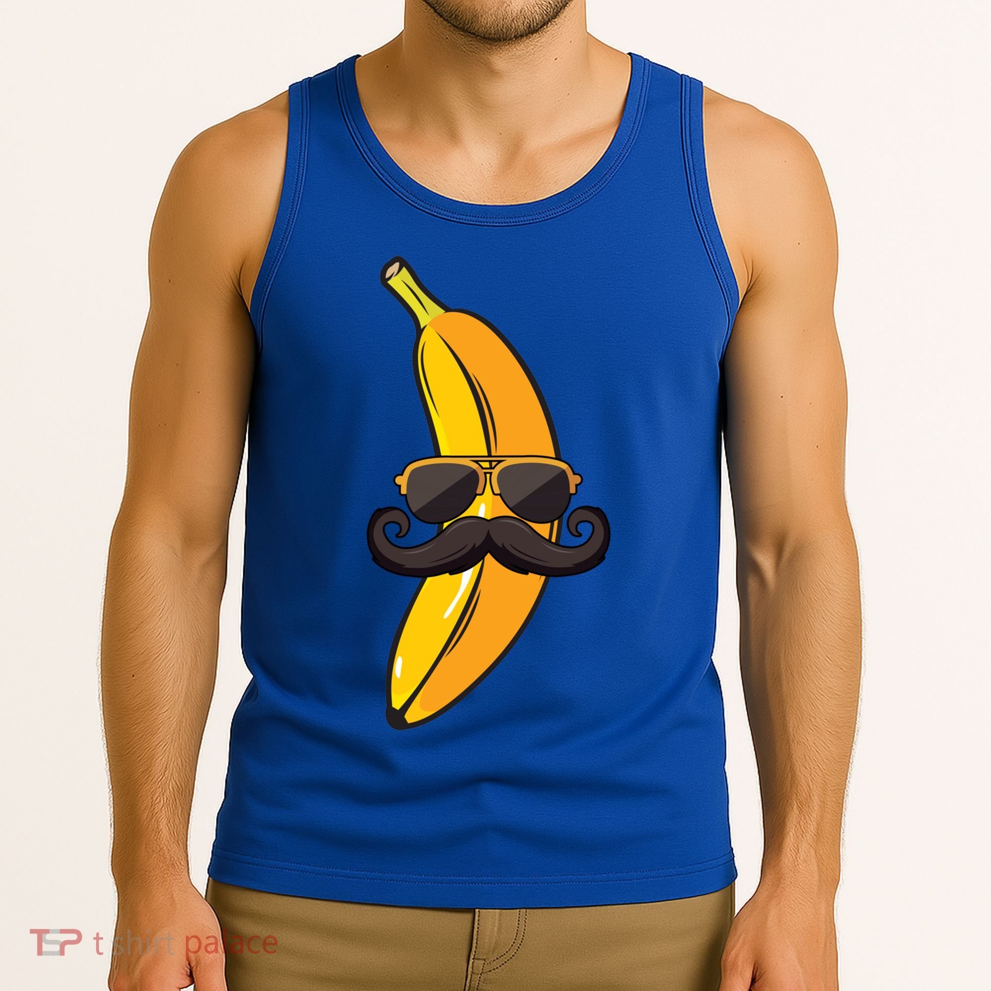 Banana Mustache Sunglasses Face Funny Fruit Cool Banana Gift Tank Top