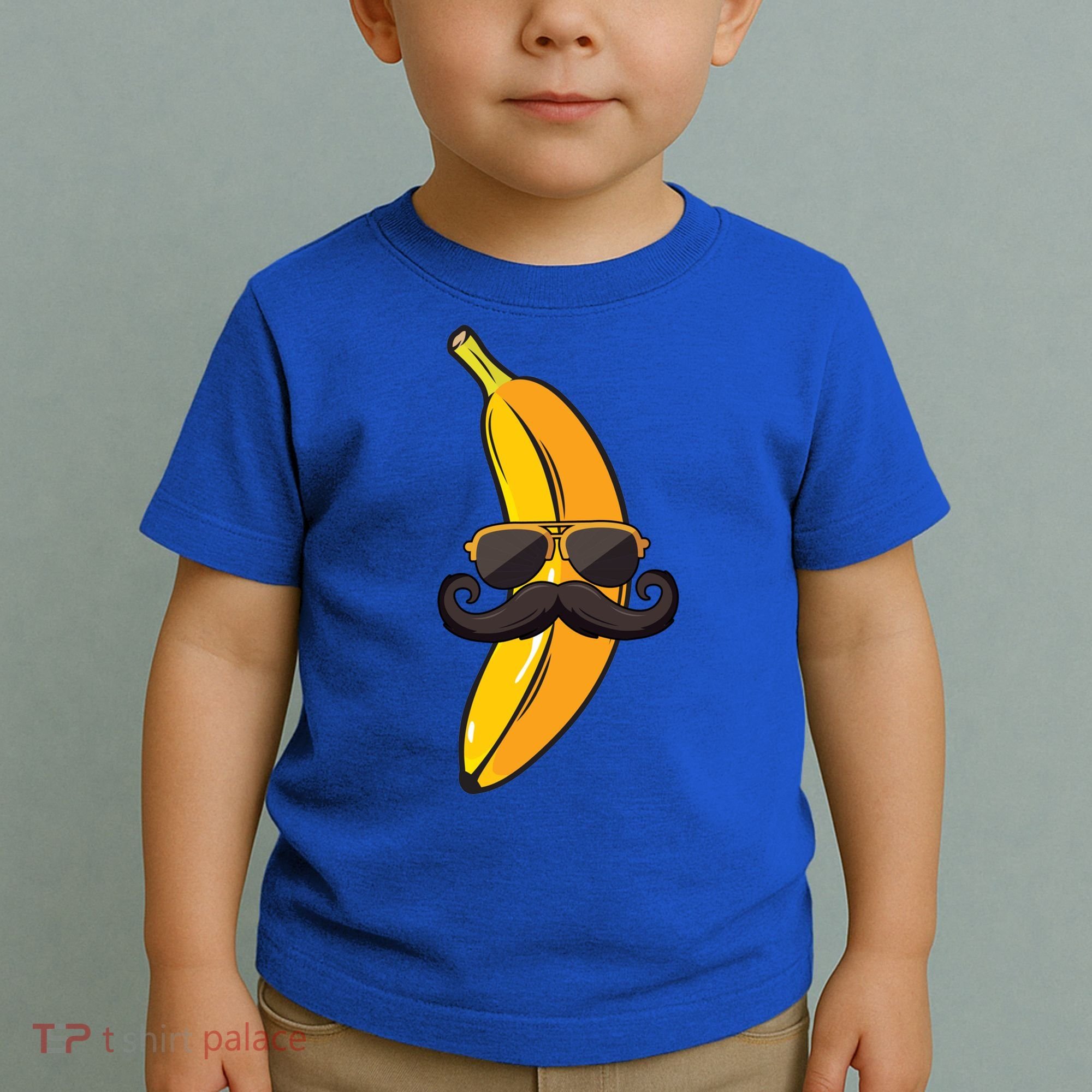 Banana Mustache Sunglasses Face Funny Fruit Cool Banana Gift Toddler T-Shirt